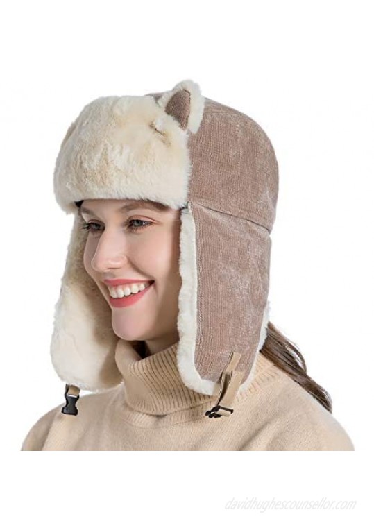 Cold Weather Trapper Hat Winter Warm Trooper Ski Hats with Ear Flap for Men & Women
