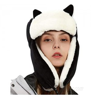 DOCILA Fashion Winter Bomber Hats for Women Lovely Cat Ear Trooper Aviator Earflap Cap Outdoor Ushanka Russian Ski Hat