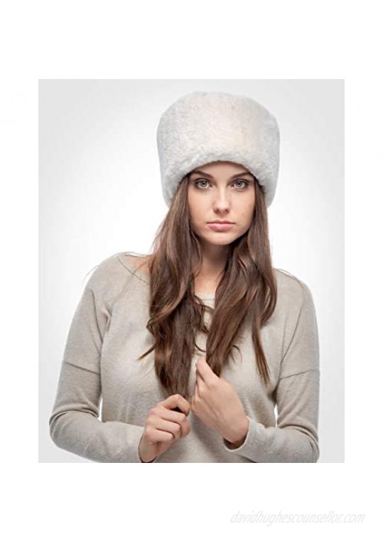 Futrzane Faux Fur Russian Hat for Women - Soft Velvet Fur - Comfy Cossack Style