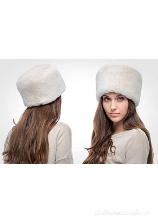 Futrzane Faux Fur Russian Hat for Women - Soft Velvet Fur - Comfy Cossack Style