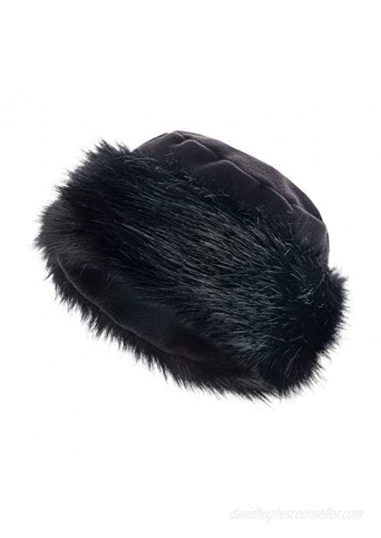 Futrzane Faux Fur Trimmed Winter Hat for Women - Classy Russian Hat with Fleece