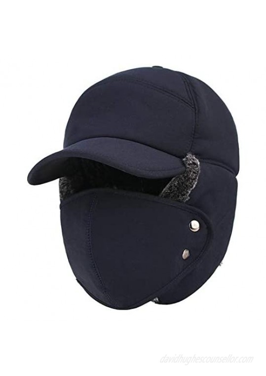 Gabriely Men's Faux Fur Ear Flap Winter Hat Warm Baseball Cap Hunting Hat Cycling Hat