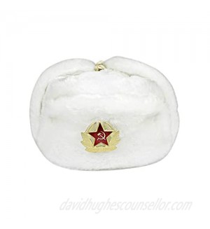 Heka Naturals Ushanka Russian Hat with Ear Flaps & Badge