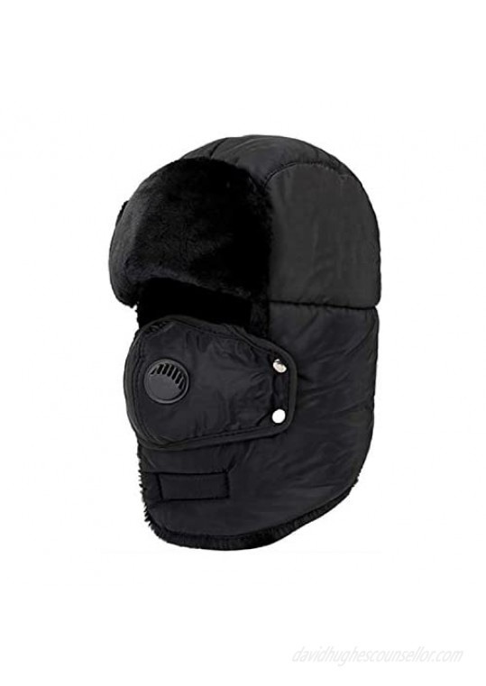 HOPENE Trapper Hat Full Coverage Winter Hats with Mask Windproof Ushanka for Women Men