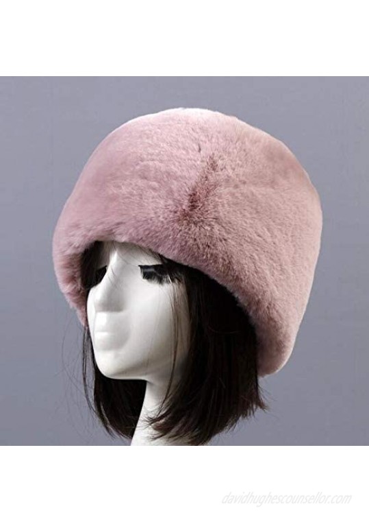 LUCMENTA Faux Fur Russian Hat for Women Soft Warm Fuzzy Fur Winter Hat Bomber Hat