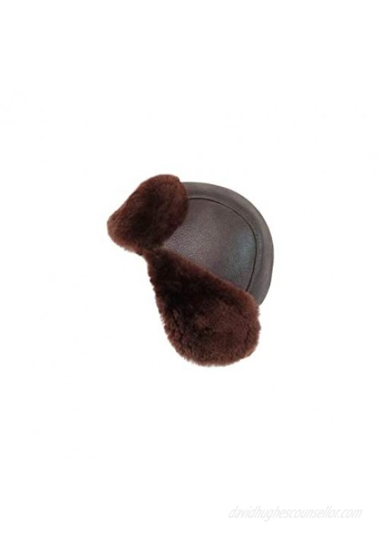 Mumcu's Leather Sheepskin Trapper Aviator Russian Ushanka Bomber Fur Winter Earflap Hat