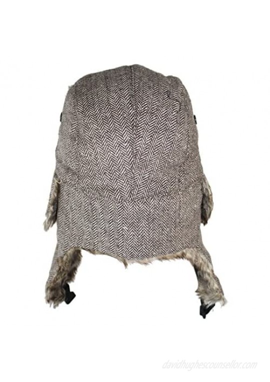 Ted & Jack - Herringbone Trapper Faux Fur Lined Hat