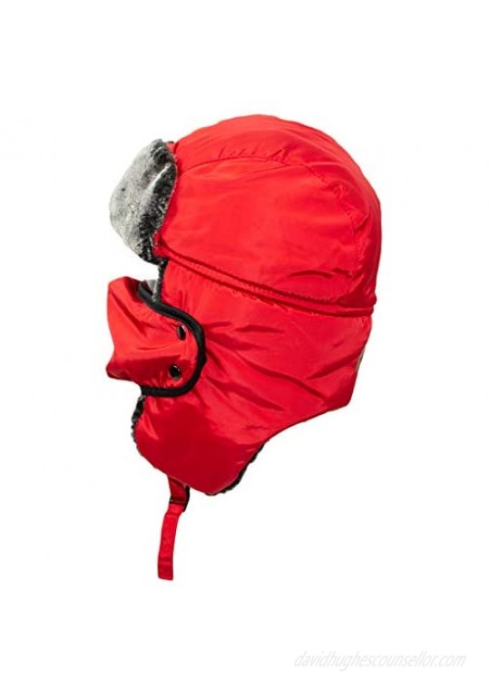 Warm Winter Trapper Hat with Detachable Washable Windproof Face Mask for Men or Women