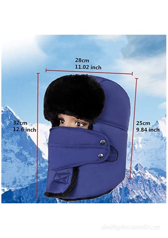 ZffXH Winter Trapper hat ski face Cover Trooper Ushanka Windproof Waterproof Ear Flap Aviator