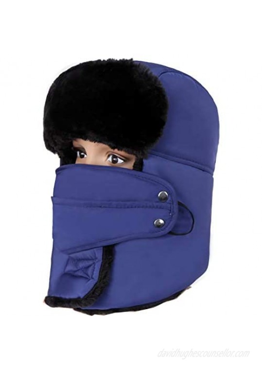 ZffXH Winter Trapper hat ski face Cover Trooper Ushanka Windproof Waterproof Ear Flap Aviator