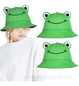 2 Pack Cute Frog Bucket Hat for Women Teens  Froggy Panama Foldable Sun Hat