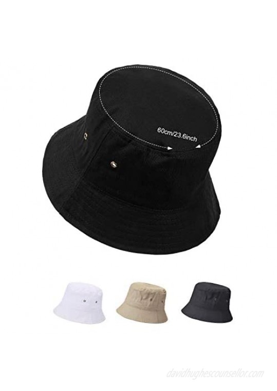 4 Pieces Bucket Hat Sun Hat Packable Travel Hat Washed Beach Fishing Hat for Men Women Kids