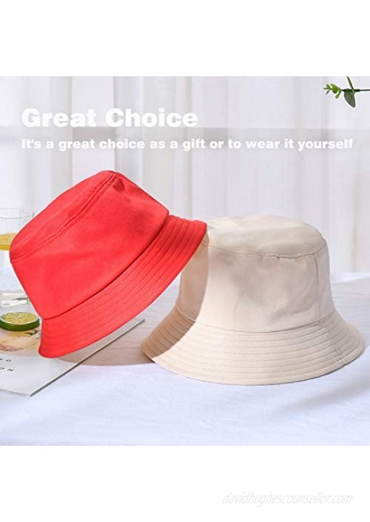 5 Pcs Packable Bucket Hats Cute Bucket Cap Unisex Beach Sun Hat for Outdoor Fishing Hiking(Multi-Color)