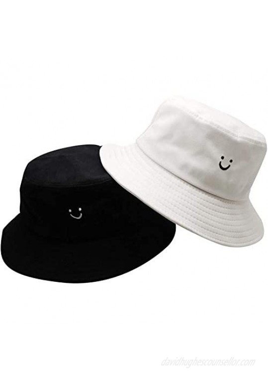 Bucket Hat 100% Cotton Unisex Embroidery Hat Summer Travel Beach Sun Visor Outdoor Packable Cap