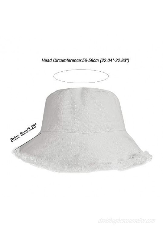 Bucket-Hat-Distressed Washed Retro-Fisherman-Cap Summer Solid Wide Brim Sun Hat