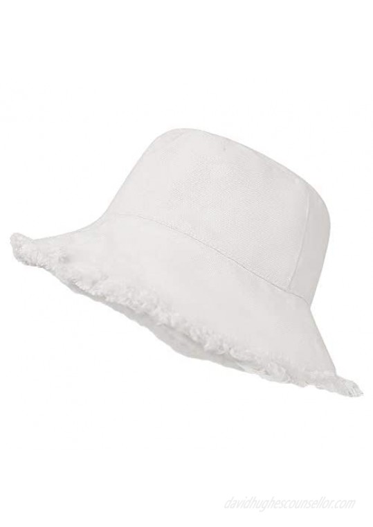 Bucket-Hat-Distressed Washed Retro-Fisherman-Cap Summer Solid Wide Brim Sun Hat