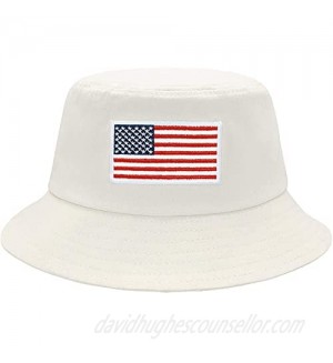 Bucket Hat Unisex-Adult American Flag Embroidered Hat Summer Travel Beach Sun Hat Visor Outdoor Fisherman Cap