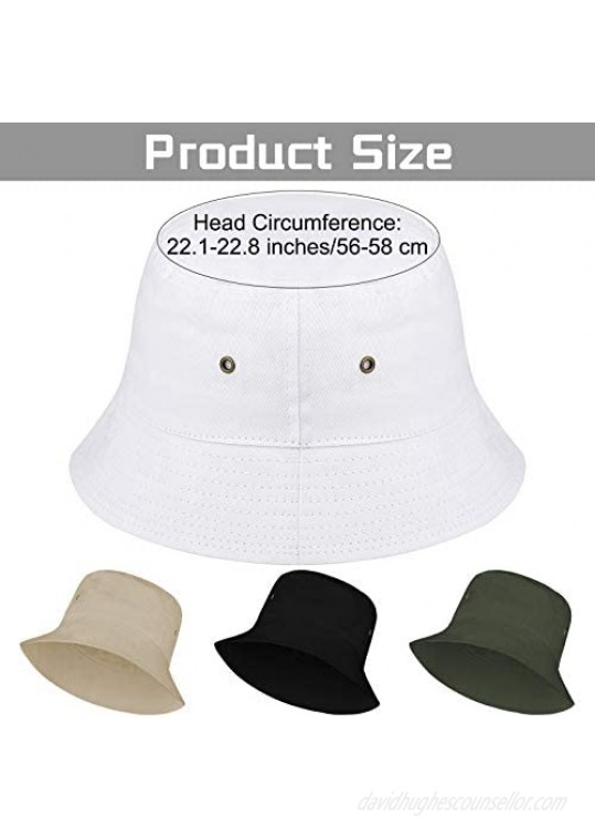 Cooraby Sun Bucket Hat for Women Men Teens Girls Cotton Hats Wide Brim Floppy Summer Travel Beach Fisherman Cap