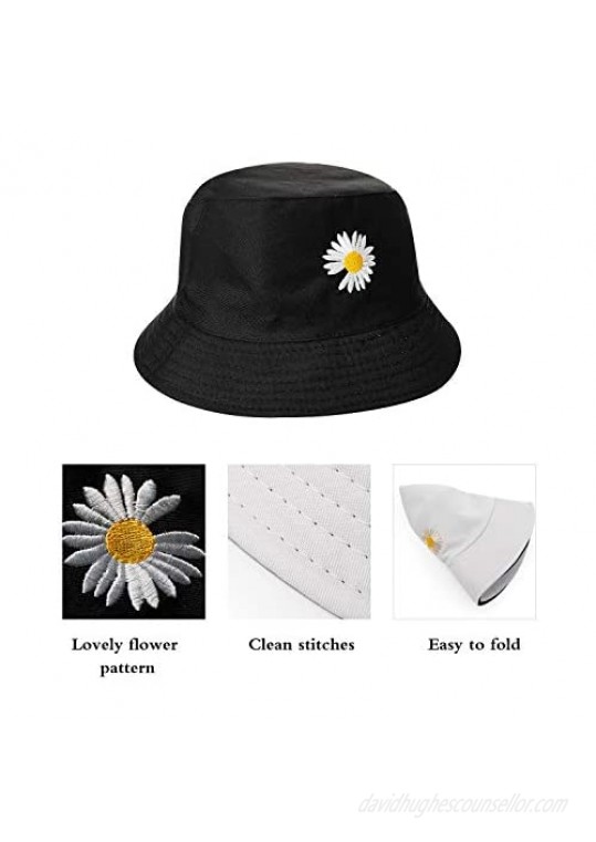 Daisy-Bucket-Hats Reversible Fisherman-Cap Packable Summer Sun Protection