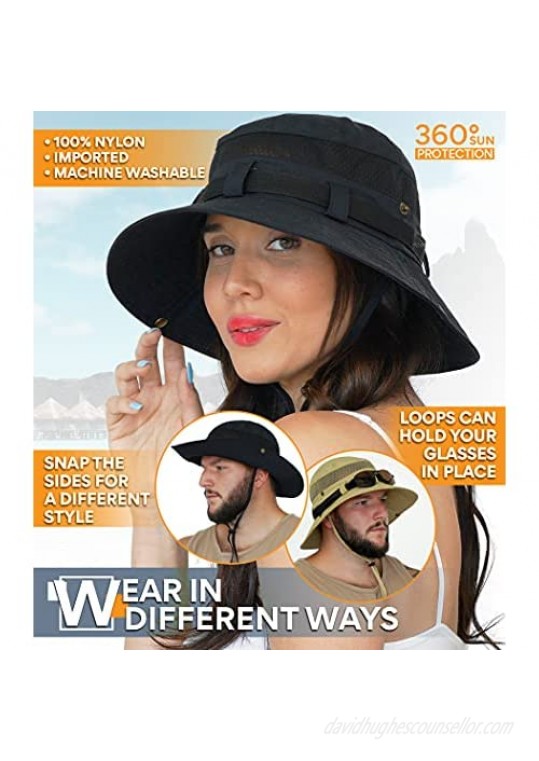 GearTOP Sun Hat Safari Hat - Wide Bucket Hats Men and Women (Wanderer Series)