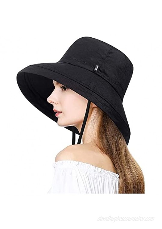 H.Busque Sun Hats Bucket Hat for Women with UV Protection Foldable Wide Brim Beach Safari Fishing Cap