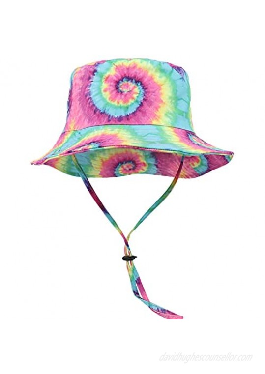 Outdoor Tie Dye Bucket Hat  Sun UV Protection Fishing Boonie Cap for Men Women Teens