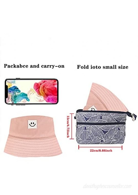 Printing Dye Bucket Cotton Hat Sunscreen and Windproof Packable Outdoor Travel Beach Fisherman Cap for Women Men