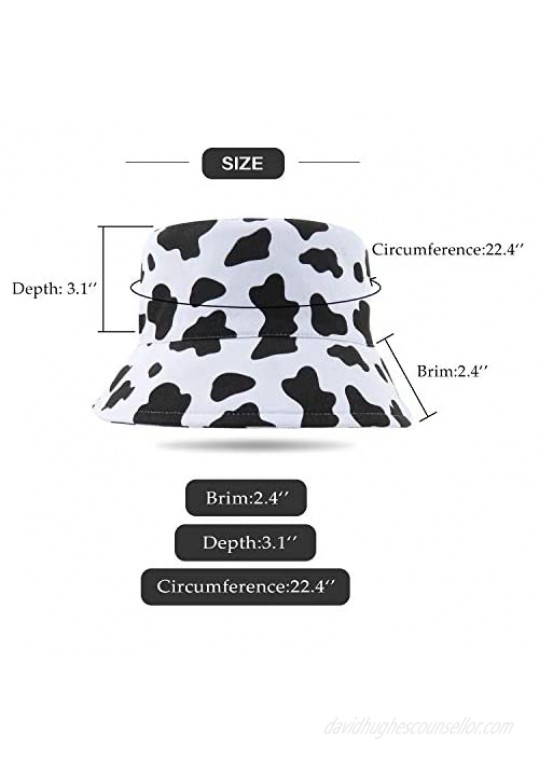 Reversible Cotton Bucket Hats Packable Summer Fall Outdoor Fisherman Boonie Sun Hat Cap for Hiking Beach Sports