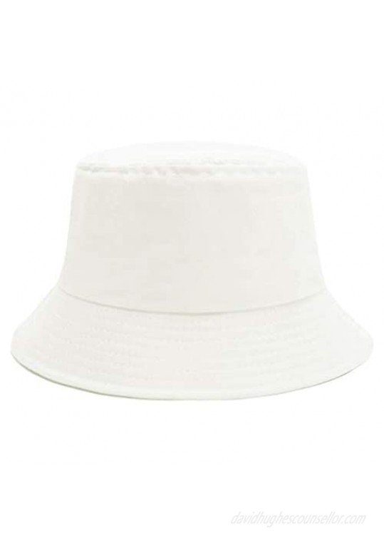 Sydbecs Solid Color Bucket Hat for Women Men Reversible Cotton Summer Sun Beach Fishing Cap