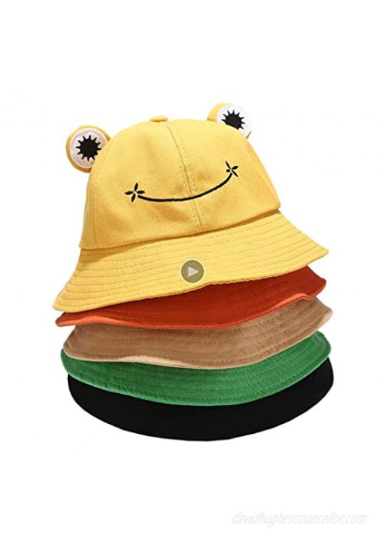 Testudineus Packable Reversible Daisy Printed Fisherman Bucket Sun Hat for Women Teen Girls