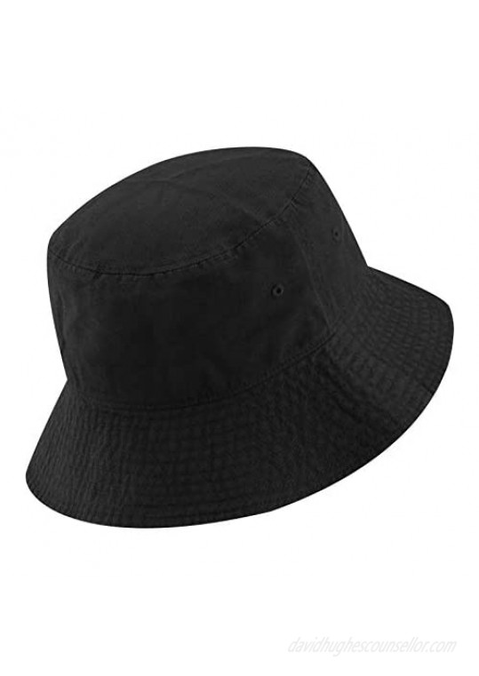 The Hat Depot 100% Cotton Long Brim & Deeper Packable Summer Travel Fashion Bucket Hat