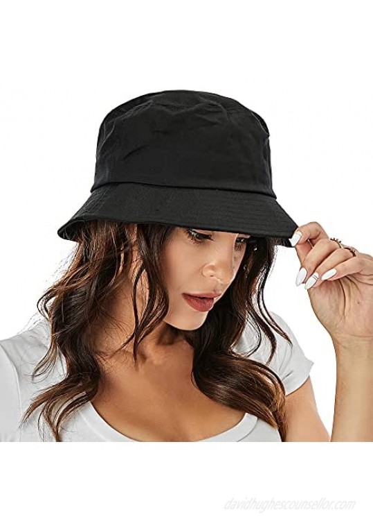 Umeepar Unisex 2 Pack 100% Cotton Bucket Hat Packable Sun Hat for Men Women