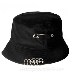 VIVICMW Bucket Hats Unisex Iron Ring Hoop Folding Fisherman's Hat Sun Protection Sun Hat Summer Outdoor Cap