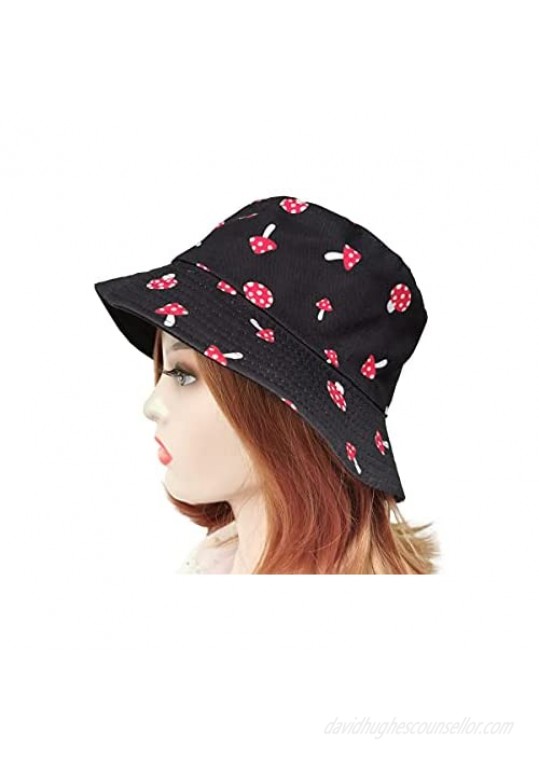 Xingzou Unisex Print Double Side Wear Reversible Bucket Hat