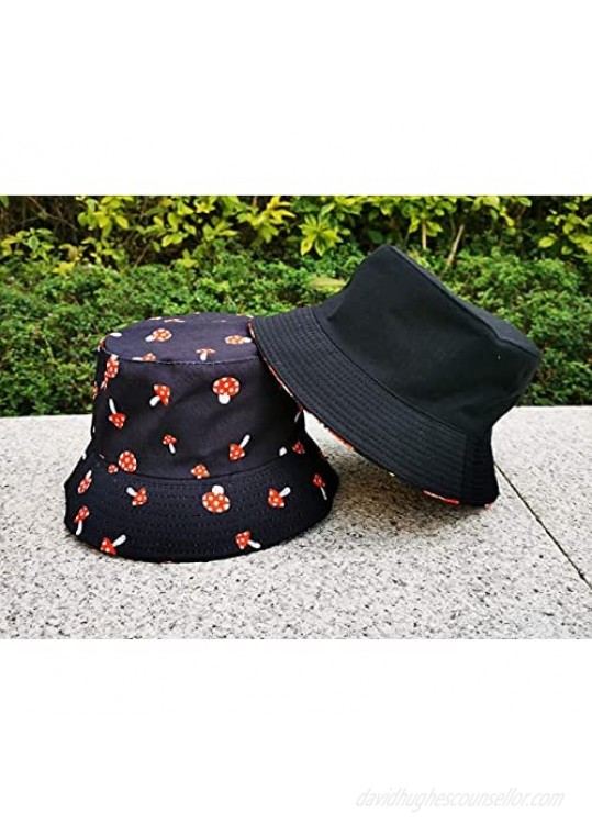 Xingzou Unisex Print Double Side Wear Reversible Bucket Hat
