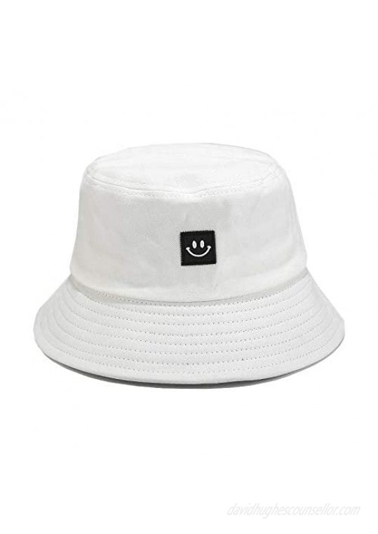 XuoAz Womens Smile Face Bucket Hat Fisherman Cap Black