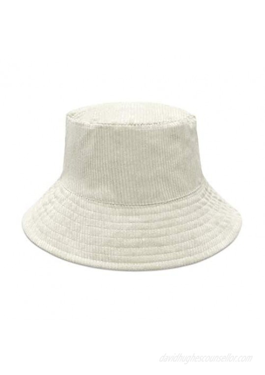 Zenssia Unisex Corduroy Bucket Hat - Lightweight Packable Summer Sun Hat for Beach and Travel