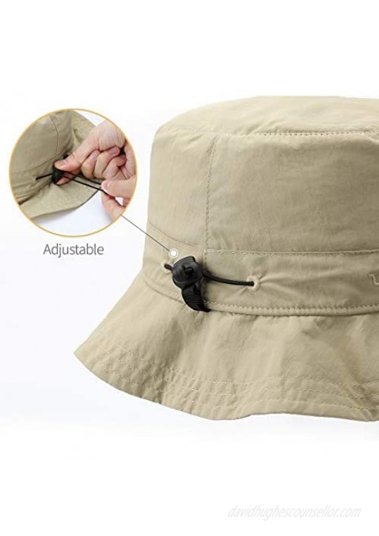 ZOWYA Summer Bucket Hat for Men and Women Zippered Travel Cap Mesh Sun Hats 1 Pack