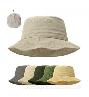 ZOWYA Summer Bucket Hat for Men and Women Zippered Travel Cap Mesh Sun Hats  1 Pack
