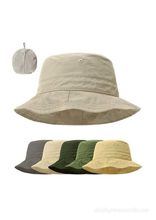 ZOWYA Summer Bucket Hat for Men and Women Zippered Travel Cap Mesh Sun Hats  1 Pack