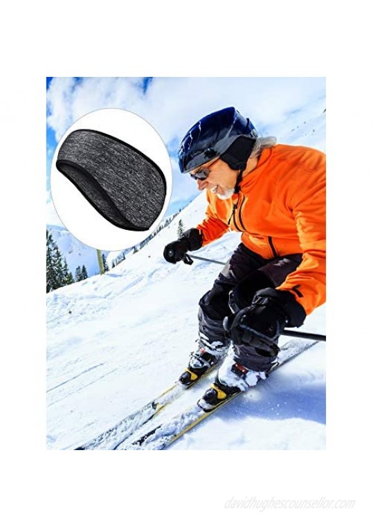 4 Pieces Ear Warmer Headband Winter Fleece Headband Non-slip Ear Muffs for Cold Weather Outdoor Activities