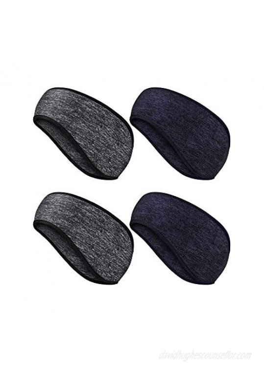 4 Pieces Ear Warmer Headband Winter Fleece Headband Non-slip Ear Muffs for Cold Weather Outdoor Activities