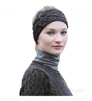 Aran Crafts Women's One Size Irish Cable Knitted Headband (100% Merino Wool)