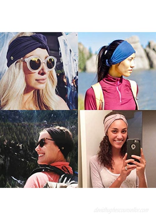 BLOM Original Headbands for Women. Wear for Yoga Fashion Working Out Travel or Running. Multi Style Design for Hair Styling and Active Living. Wear Wide Turban Knotted. Responsibly Made in Bali.