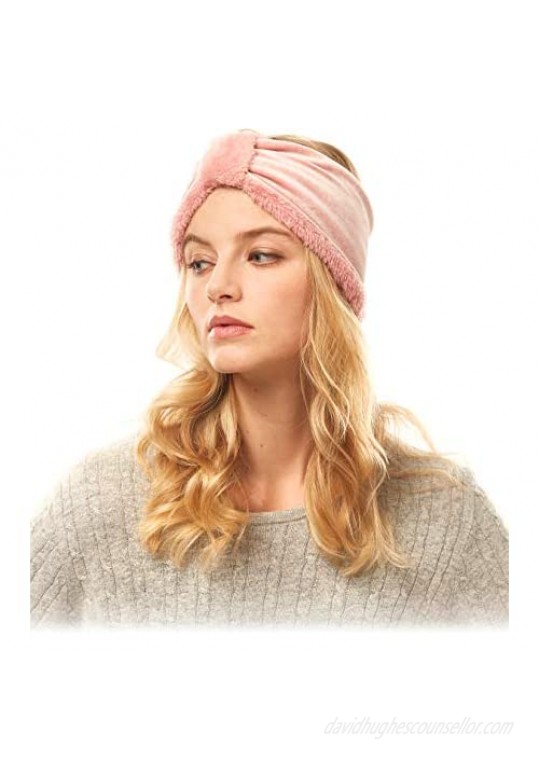 by you Women Winter Soft Sherpa Fleece Twisted Knot Headwrap Headband Ear Warmer