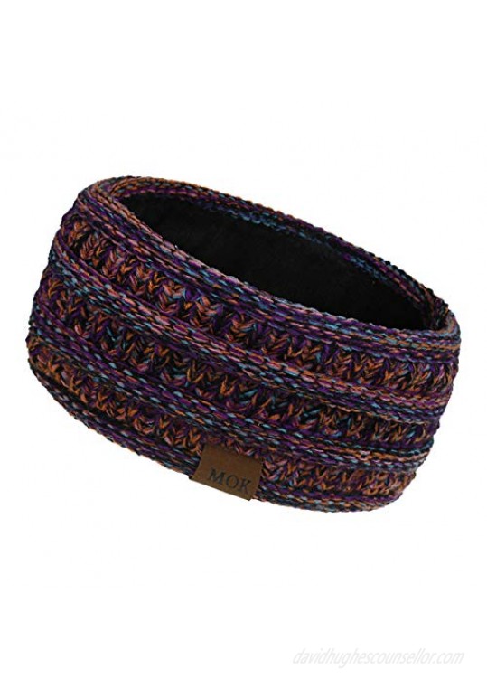 Camidy Knit Ear Warmer Headband for Women  Winter Warm Fleece Lined Headband Head Wrap
