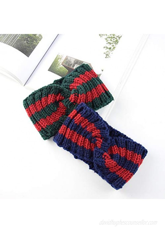 Chunky Knit Headbands Winter Braided Headband Ear Warmer Crochet Head Wraps for Women Girls