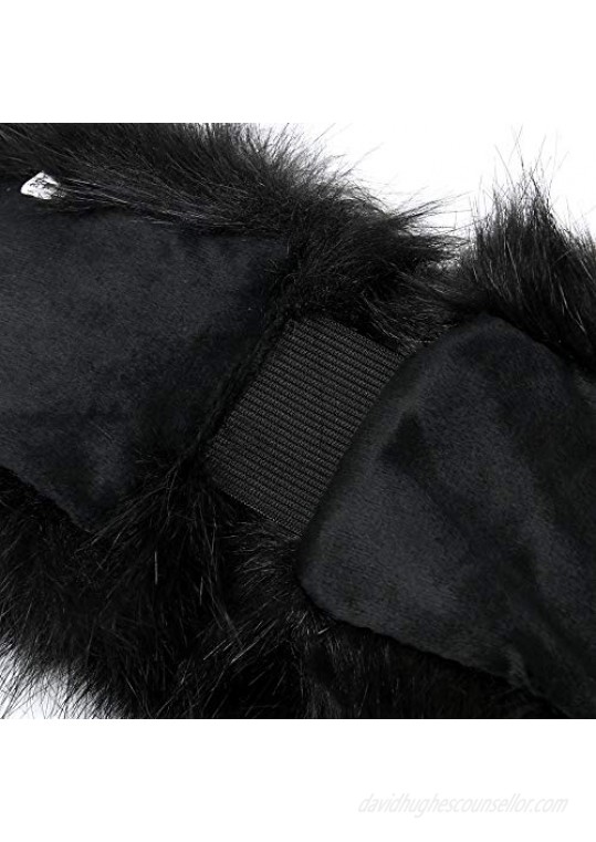 Faux Fur Headband Winter Earwarmer Earmuff for Women Black Size free size