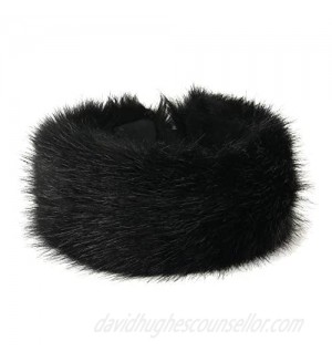 Faux Fur Headband Winter Earwarmer Earmuff for Women  Black  Size free size