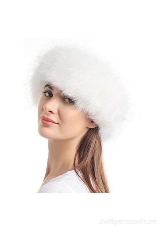 Faux Fur Headband with Elastic for Women's Winter Earwarmer Earmuff